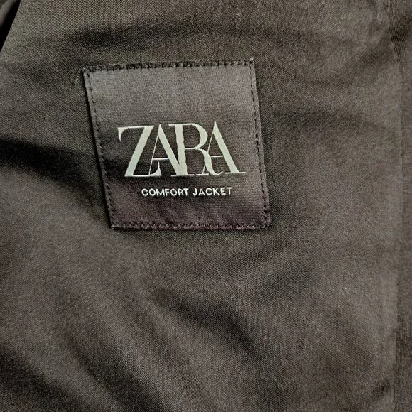 Zara Black Comfort Jacket Blazer Womens Large - Picture 4 of 11